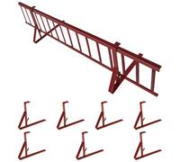 Kit complet de pare-neige 3,0 m, avec 7 supports pour toitures plates (tôle trapézoïdale, feutre bitumé, bardeaux, tôle plane) - Hauteur: 20 cm - RAL 3011 Rouge