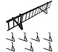Kit complet de pare-neige 3,0 m, avec 7 supports pour toitures plates (tôle trapézoïdale, feutre bitumé, bardeaux, tôle plane) - Hauteur: 15 cm - RAL 9005 Noir