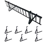 Kit Complet de Pare-Neige 3,0 m, avec 7 Supports pour toitures Plates (tôle trapézoïdale, Feutre bitumé, bardeaux, tôle Plane) - Hauteur: 20 cm - RAL 7016 Anthracite