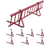 Kit complet de pare-neige 3,0 m, avec 7 supports pour tuiles en béton ou en terre cuite (Hauteur: 15 cm, RAL 3004 Cerise)