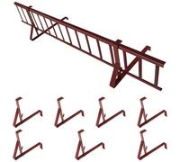 Kit complet de pare-neige 3,0 m, avec 7 supports pour tuiles queue de castor (Hauteur: 20 cm, RAL 3009 Rouge châtaigne)