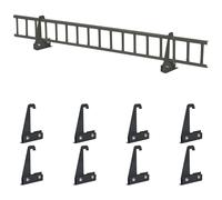 Kit complet de pare-neige 3,0 m, avec 8 supports pour toitures à joints debout (Hauteur: 20 cm, RAL 7016 Anthracite)