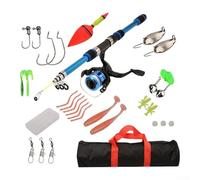Kit complet de pêche avec 1 canne télescopique ultra-courte de 8 m, moulinet rotatif, sac de rangement pour poissons et sélection d'appâts