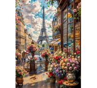 Kit Complet De Peinture Diamant 5D À Faire Soi-Même, Motif Tour Eiffel, Paysage Floral, Peinture Décorative 30 * 40cm