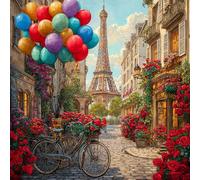 Kit Complet De Peinture Diamant Paysage, Broderie Ronde Complète, Décoration Murale Tour 30 * 30cm