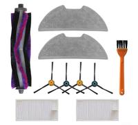 Kit complet de pièces de rechange pour aspirateur robot Eureka E10s avec brosses latérales, filtres, serpillères et brosse de nettoyage compatible avec les modèles d'aspirateur M9 et A8