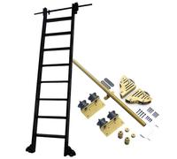 Kit complet de quincaillerie pour échelle coulissante de bibliothèque, kit de rail métallique pour échelle mobile de 1 à 7,3 m (3,3 à 24 pi) pour bureau ou loft (échelle non incluse) (kit de