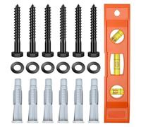Kit Complet de Quincaillerie pour Support TV M8x65mm à Bois Robustes Chevilles pour Béton et Niveau de Précision Inclus