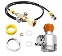 Kit complet de raccord rapide ASA pour bouteille d'eau gazeuse - Adaptateur CO2 avec jauge de couleur, tuyau d'aération et valve de purge - Kit de connecteur de réservoir CGA320 (C)
