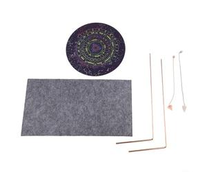 Kit complet de radiesthésie en cuivre avec 2 tiges télescopiques pendules et tapis de sol pour divination minéraux eau objets perdus et thérapie énergétique