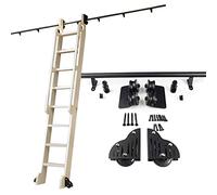 Kit Complet de Rails de Suspension pour échelle coulissante, avec roulettes au Sol et Rail d'extension Mobile à Tube Rond (sans échelle) (Taille : kit de Rails de 400 cm)