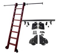 Kit Complet de Rails de Suspension pour échelle coulissante, Rail d'extension Mobile à Tube Rond avec roulettes (sans échelle) (Taille : kit de Rails de 100 cm)