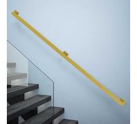 Kit complet de rampe d'escalier à fixation murale, plusieurs options de couleur (doré, 6 m), solution de sécurité réglable et durable pour escaliers pour une utilisation en intérieur et en extérieur