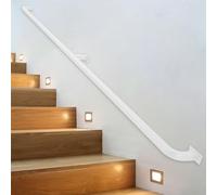 Kit complet de rampe d'escalier blanc en fer forgé pour marches intérieures/extérieures, rampe murale (taille : 90 cm) Solution de sécurité durable et élégante