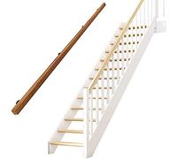 Kit complet de rampe d'escalier en bois de pin 0,3 m - 6,1 m - Rampe d'escalier d'intérieur contre le mur - Rampes intérieures pour personnes âgées - Barre de soutien