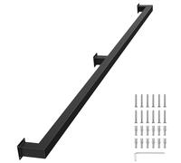 Kit complet de rampe d'escalier en fer forgé pour intérieur/extérieur, design tube carré (70 cm)