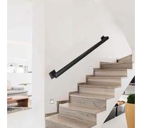 Kit complet de rampe d'escalier en métal antidérapant, barre de support mural galvanisé, décoration d'intérieur, finition noire (450 cm)