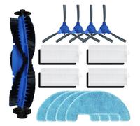 Kit complet de rechange pour robot aspirateur Cybovac E20 E30 E31 composé de 4 brosses latérales, 4 filtres, 1 brosse rouleau et 4 chiffons de nettoyage