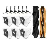 Kit complet de remplacement 3 pièces pour aspirateur robot Dreame D20 Pro Plus/D20 Pro/MOVA Z60 Ultra comprenant 1 paire de brosses à rouleaux, 6 brosses latérales et 6 sacs à poussière Brosse