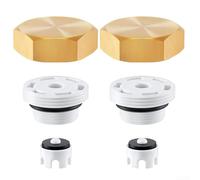 Kit complet de réparation de disjoncteur d'aspirateur compatible avec les vannes traditionnelles anti-gel avec couvercle doré et corps blanc pour l'entretien du robinet extérieur (2 pièces)