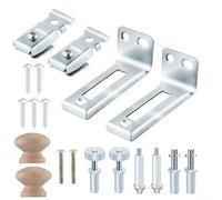 Kit complet de réparation de quincaillerie pour portes coulissantes avec dessus en métal, pivots inférieurs, roues de guidage et supports