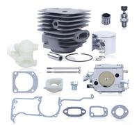 Kit complet de révision de carburateur à piston cylindrique pour tronçonneuses 272 268 266 pour tronçonneuses 52 mm Big Alésage de rechange avec collecteur d'admission et soupape de décompression