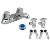 Kit complet de robinet de salle de bain sans plomb à deux poignées style gerber Chromé