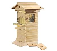 Kit complet de ruche Langstroth, système de miel à flux automatique avec cadres sans BPA, boîte en cèdre et pin avec chambre de couvain et fenêtre d'observation, 7 cadres Flow Super