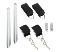 Kit complet de store banne anti-tempête avec 2 piquets de tente, 2 ressorts, 2 sangles de serrage, 1 sac, accessoires de camping-car résistants aux intempéries pour stabiliser l'auvent