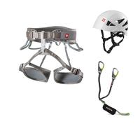 Kit complet de via ferrata Ocun Via Ferrata Twist Shard kit gris argent/vert M-XL