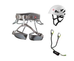 Kit complet de via ferrata Ocun Via Ferrata Twist Shard kit gris argent/vert M-XL