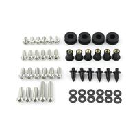 Kit Complet De Vis Et Clips Fixation pour Carénage Moto pour Kawasaki pour Z1000 2003-2006 Boulon(Silver)