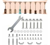 Kit complet de vis et d'écrous de rechange pour chauffage au propane Pyramid avec rondelles et nsemble de matériel chromé pour réparation de chauffage de tour et parasol (A)