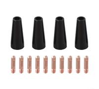 Kit complet d'embouts de buse sans gaz pour soudage MIG, contient 4 buses et 10 embouts conducteurs en cuivre pour torches 14AK et 15AK