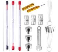 Kit complet d'entretien d'aérographe Capuchons de buse de nettoyage Brosses Clé à aiguille en acier pour pulvérisation précise Nettoyage et réparation professionnels