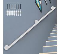 Kit complet d'escalier robuste de 30 à 600 cm pour maison, grenier, capacité de charge de 200 kg, en fer forgé blanc élégant, installation facile (510 cm)