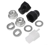 Kit complet d'essieu de moyeu de vélo électrique avec écrou de blocage, rondelle de verrouillage et couvercle d'écrou pour maintenir un ajustement sûr du moteur (12 mm avant)