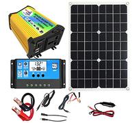 Kit complet d'installation solaire pour îlot - 1 onduleur avec batterie + panneau solaire 18 W 18 V + câble CC + pince crocodile CC + régulateur charge solaire 30 A 12 V/24 V + panneau