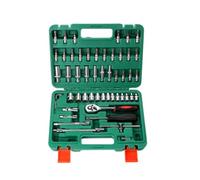Kit complet d'outils de mécanique - 53 pièces - Jeu de clés à douille - Taille métrique - Avec mallette - Pour réparation et projets d'artisanat - Pour voitures, alliages, clés à cliquet en acier