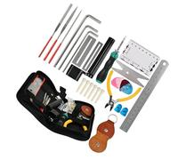Kit complet d'outils de réparation de guitare et d'entretien pour instruments à cordes, y compris coupe-fil, protection de frette, limes, clé à molette, outil complet de réparation de guitare