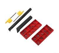 Kit complet d'outils de tour comprenant deux barres d'alésage, clés et vingt pour inserts en carbure DCMT21 51 pour une performance optimale