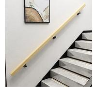 Kit complet en bois antidérapant pour escaliers (220 cm, couleur naturelle), barre de soutien sûre pour loft intérieur et personnes âgées, idéale pour les couloirs et les couloirs
