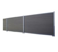 Kit complet extension clôture en composite coextrudé 1,50 - L: 150 cm - l: 6.5 cm - Gris anthracite/ Gris clair