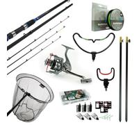 Kit complet Feeder Fish-Xpro - Canne à pêche 3,30 m, moulinet Feeder, épuisette et accessoires pour la pêche dans les lacs, les canaux et les rivières