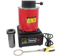 Kit Complet Fusion Métaux : Four Électrique 1500W + Creuset Fonderie 1-3KG - Creuset Fonderie avec Poignée Isotherme, Température Réglable 1150°C, pour Or/Argent/Cuivre