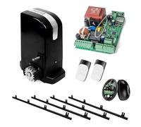 Kit complet Motorline Bravo 500 - moteur coulissant professionnel pour automatiser des portes et portails coulissants jusqu'à 500 kg, avec accessoires de qualité professionnelle, 2 télécommandes et