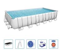 Piscine Autoportante Rectangulaire Bestway Power Steel 732x366x132 cm - Filtre à cartouche - 30.045 litres