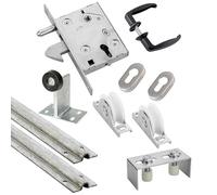 Kit complet portail coulissant roue nylon gorge U à encastrer Ø80x20mm + rail 6m ESTEBRO