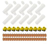 Kit Complet pour apiculture Cage Reine et Supports Kit Complet | greffage, directe, 100 cups brunes, pour idéal débutants, gain de temps