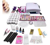 Kit complet pour ongles en gel - Kit de démarrage pour ongles en gel UV - Couteau d'art avec cutter - Extension d'ongles gel - Artiste d'ongles